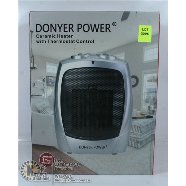 DONYER POWER CERAMIC HEATER WITH THEMOSTAT CONTROL