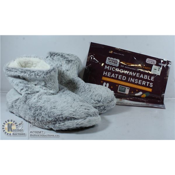 SNOOK-EASE HEATED INSERTS WITH FAUZ FUR SLIPPERS