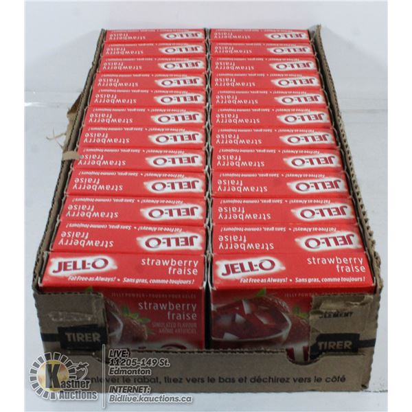 FLAT OF 24 BOXES OF STRAWBERRY JELL-O