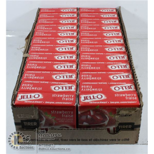 FLAT OF 24 BOXES OF STRAWBERRY JELL-O