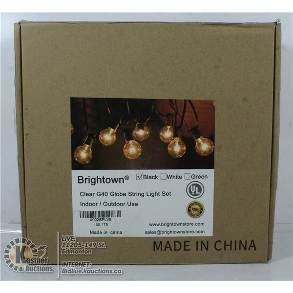 BRIGHTTOWN CLEAR G40 GLOBE STRING LIGHT SET