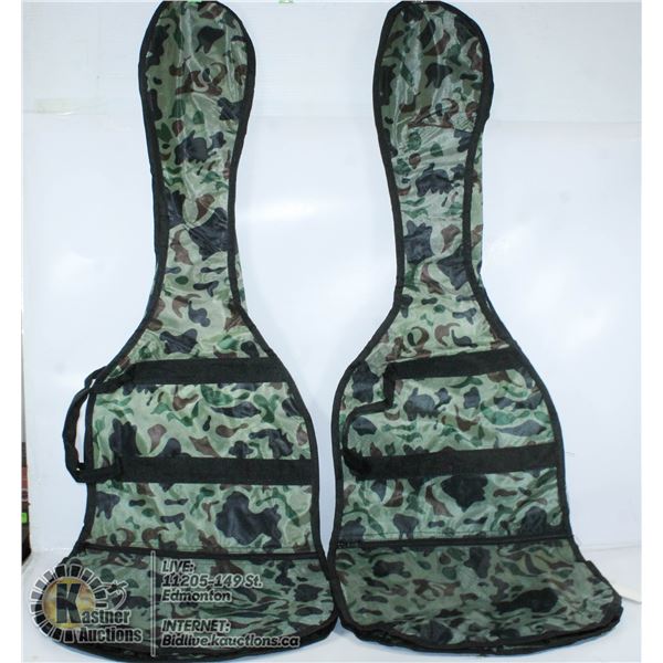 2 CAMO ELECTRIC  GUITAR BAGS WITH ZIPPERS SHOULDER