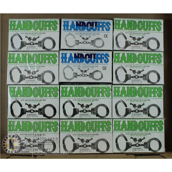 FLAT OF HANDCUFFS W/ KEYS