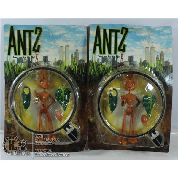 2 VINTAGE SEALED ANTZ PVC ACTION FIGURES