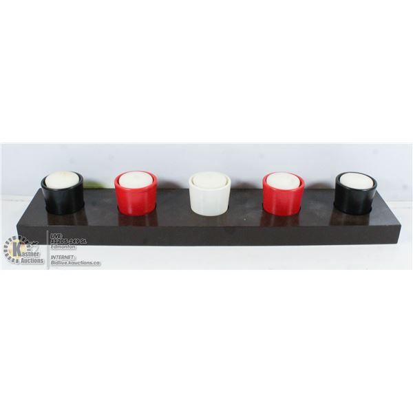 LARGE WOODEN CANDLEABRA