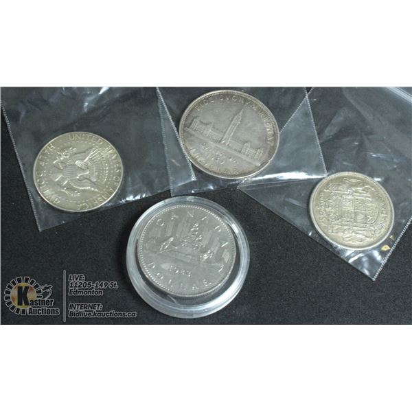 A LOT OF 4 SILVER COINS