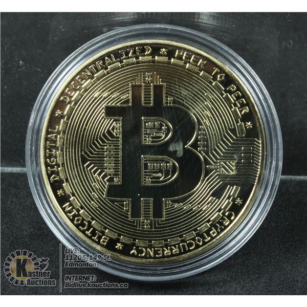 GOLD PLATED BITCOIN IN PROTECTIVE CASE