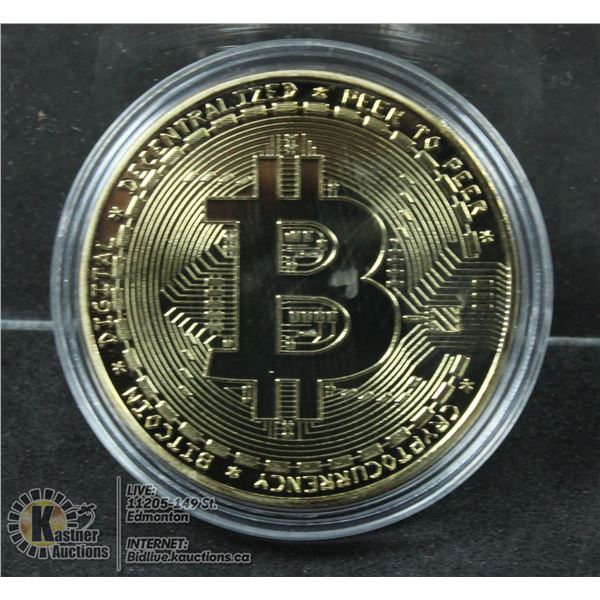 GOLD PLATED BITCOIN IN PROTECTIVE CASE