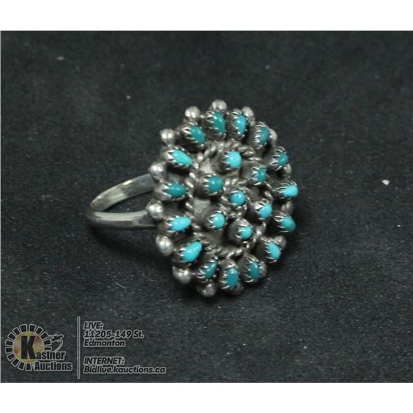 ANTIQUE .925 STERLING RING W STONES SIZE 6