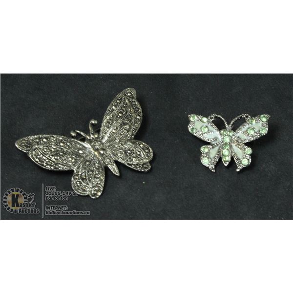 DOUBLE BUTTERFLY BROOCH SET