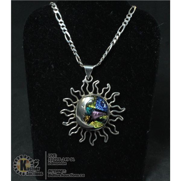 .925 STERLING CHAIN & PENDANT - LG SUN/MOON