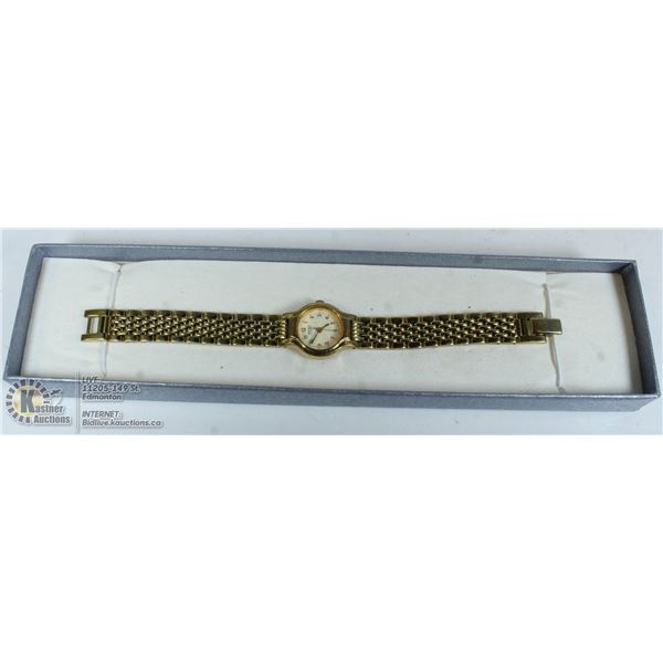 LADIES SEIKO 14K GOLD FILLED, GOLD PLATED WATCH