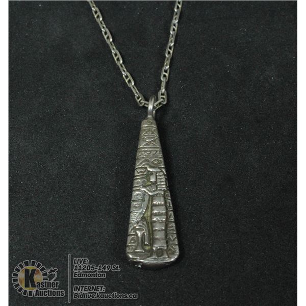 .925 STERLING CHAIN & SOLID 10G EGYPTIAN PENDANT
