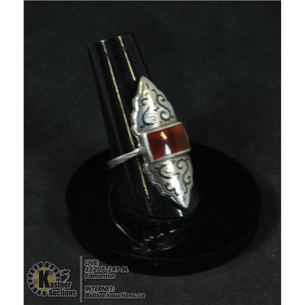 VINTAGE .925 STERLING LONG RING SZ 8