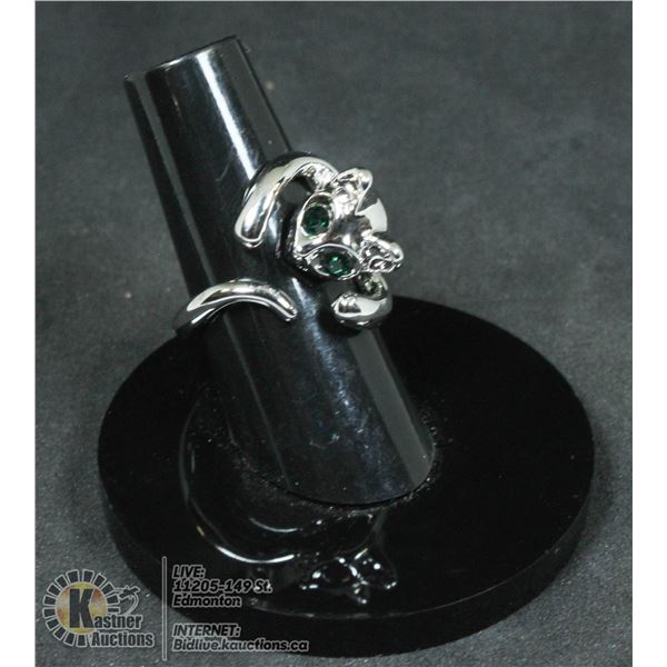 NEW CAT RING WITH GREEN EYES
