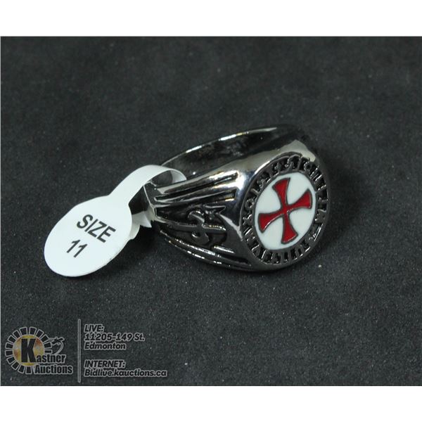 316L STEEL KNIGHTS TEMPLAR RING SIZE 11