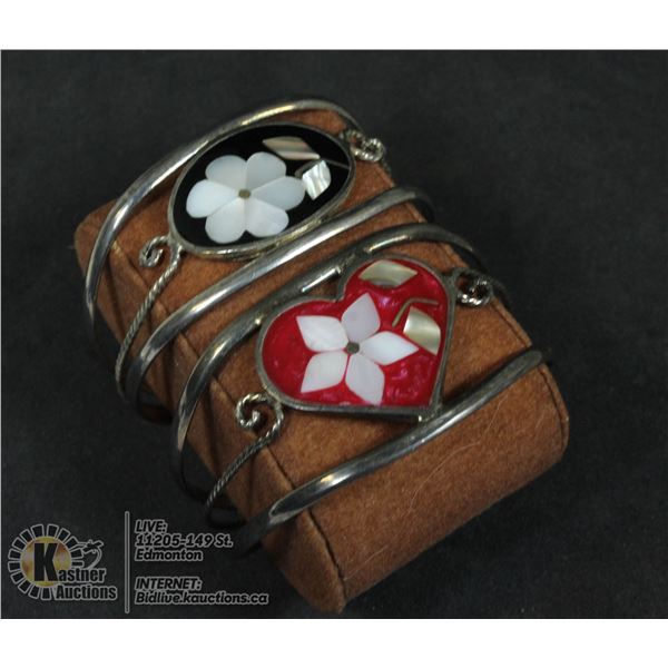 PAIR OF MEXICAN ABALONE BRACELETS