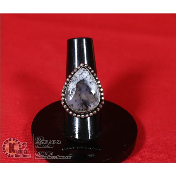 #48-DENDRITIC OPAL RING SIZE 6.5