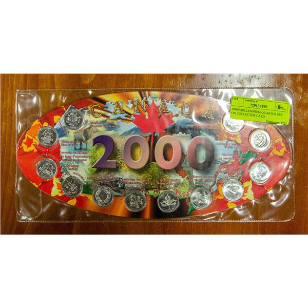 20000 MILLENNIUM QUARTER SET ON COLLECTOR CARD