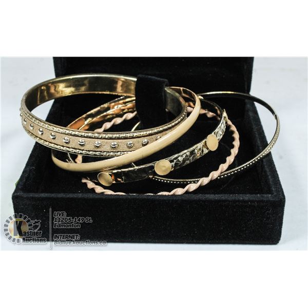 LOT OF BANGLE BRACELETS.