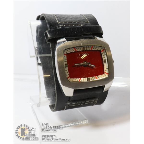 FOSSIL WATCH WITH LEATHER STRAP