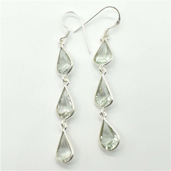 52TJ SILVER GREEN AMETHYST EARRINGS