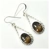 Image 1 : 53TJ SILVER SMOKEY QUARTZ EARRINGS