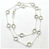 Image 1 : 55TJ SILVER GREEN AMETHYST NECKLACE