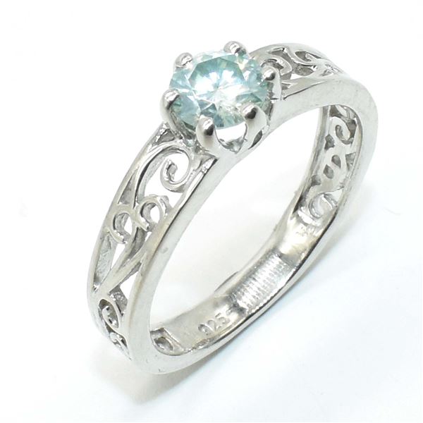 57TJ SILVER MOISSANITE (ROUND 5.50 MM) RING