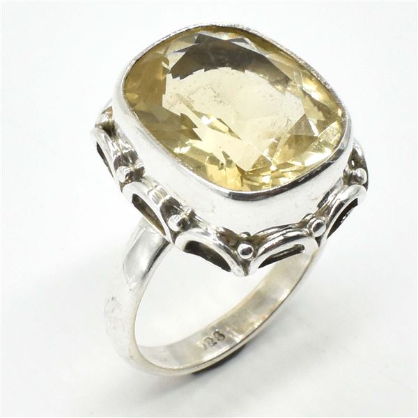 62TJ SILVER CITRINE RING