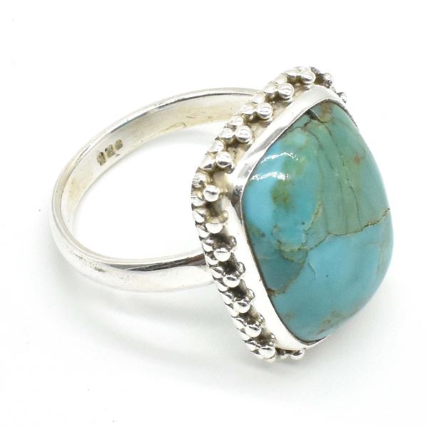 63TJ SILVER MUHAVE TURQUOISE RING