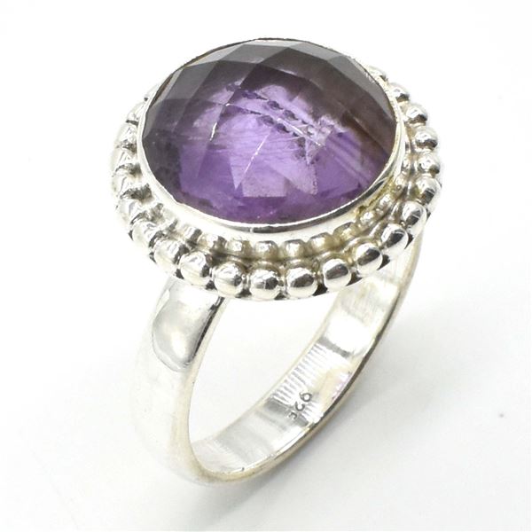 65TJ SILVER AMETHYST RING
