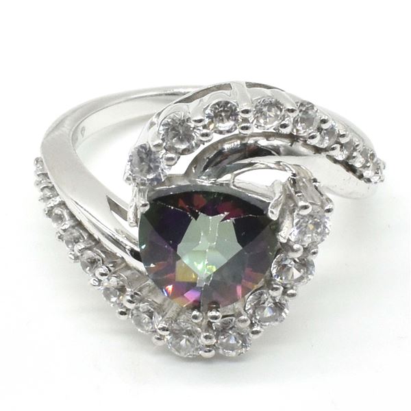 71TJ SILVER MYSTIC CZ RING