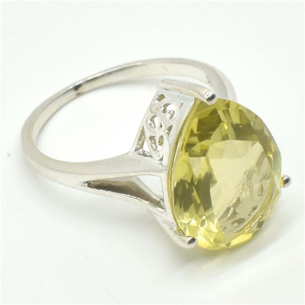 72TJ SILVER LEMON QUARTZ RING