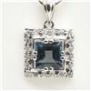 Image 1 : 79TJ SILVER BLUE TOPAZ CZ PENDANT