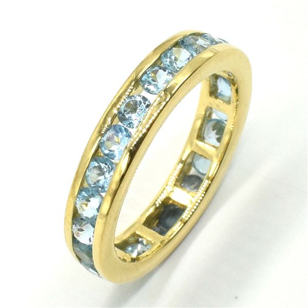 86TJ GOLD PLATED SIL BLUE TOPAZ RING