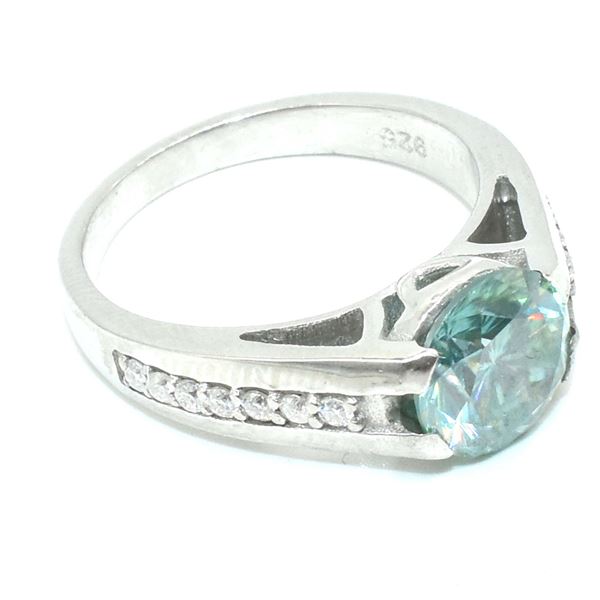 93TJ SILVER CIRTIFIED MOISSANITE (ROUND 8 & 1.5 MM