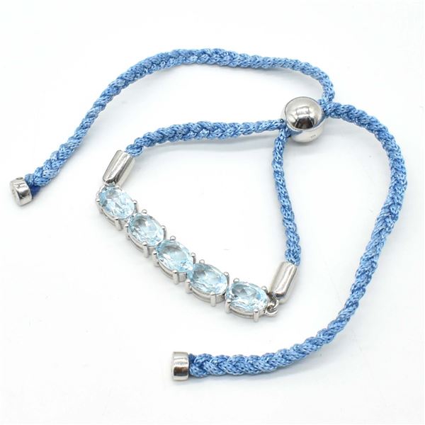 96TJ SILVER BLUE TOPAZ BRACELET