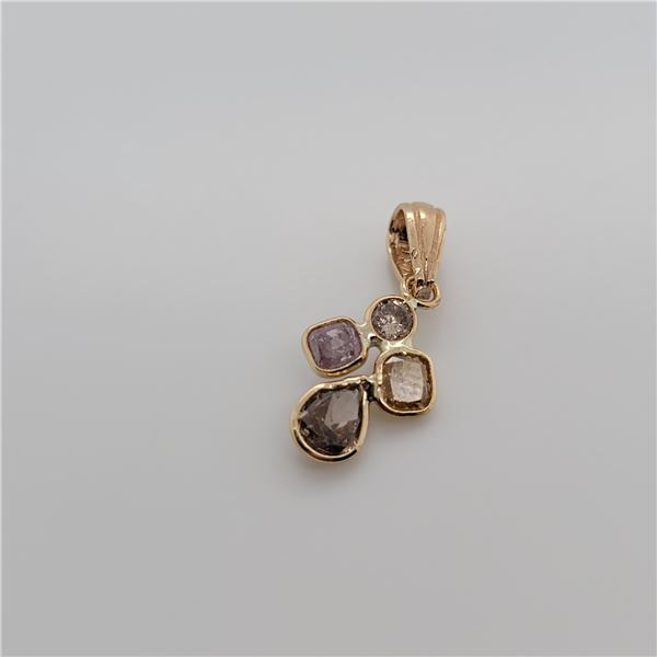 BZ337-6 14K  YELLOW AND PINK DIAMOND (0.6CT,I1-3)