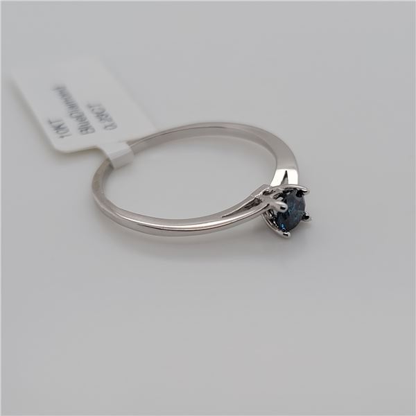 BZ337-15 10K  TREATED BLUE DIAMOND I1 RING