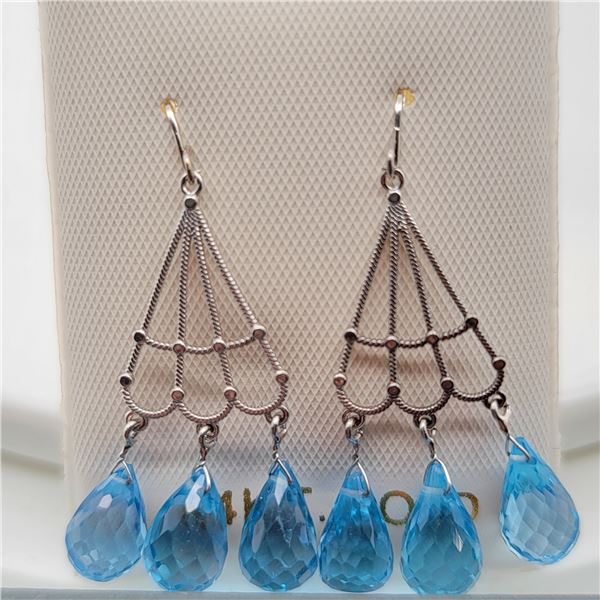 BZ337-16 14K  BLUE TOPAZ EARRINGS