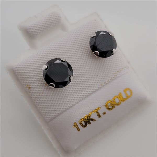 BZ337-17 10K  BLACK MOISSANITE EARRINGS