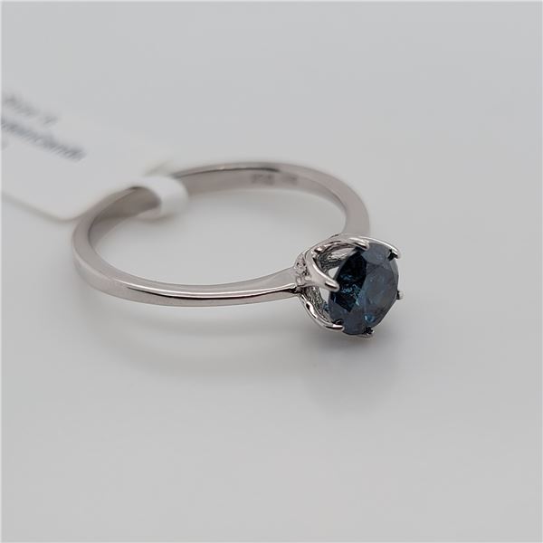BZ337-21 14K  TREATED BLUE DIAMOND  RING