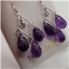 Image 1 : BZ337-31 14K  AMETHYST  WHITE SAPPHIRE EARRINGS
