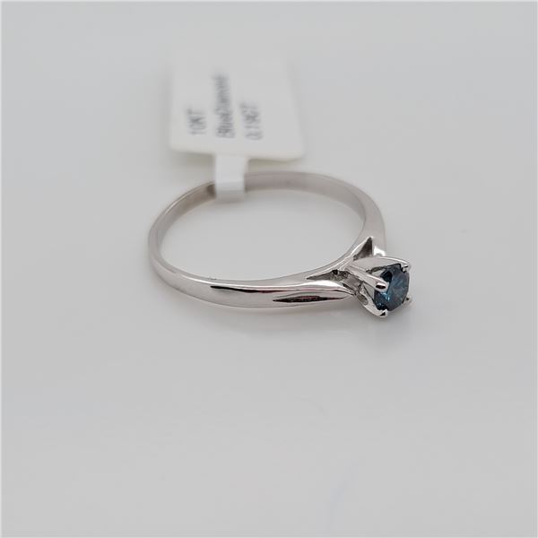 BZ337-32 10K  TREATED BLUE DIAMOND  RING