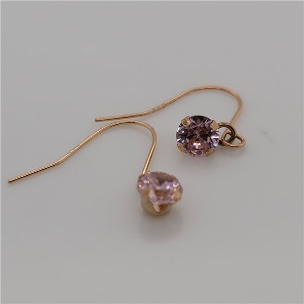 BZ337-37 10K  PINK CZ EARRINGS