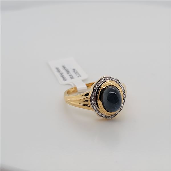 BZ337-40 SILVER SAPPHIRE RING