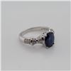 Image 1 : BZ337-45 SILVER SAPPHIRE RING