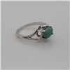 Image 1 : BZ337-48 SILVER EMERALD RING