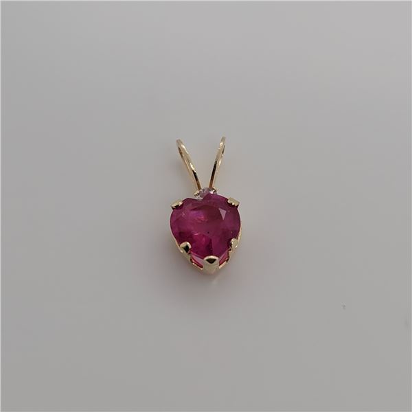 BZ337-49 14K  RUBY DIAMOND PENDANT